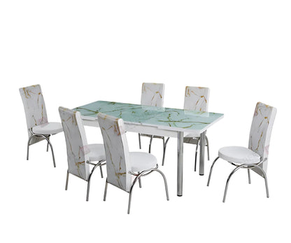 marble white dining